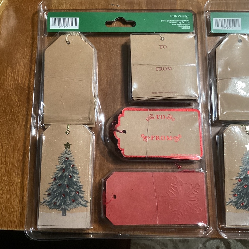 Christmas Party Gift Tags Kraft Assortment Bundle 60 count/pack NEW